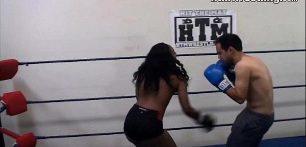  Femdom Boxing Beatdowns - Wimp Gets Dominated